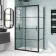 London Matt Black Grid 6mm Sliding Shower Enclosure 1100x800mm