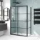 London Matt Black Grid 6mm Sliding Shower Enclosure 1200x800mm