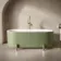 Shore 1700 Matt Green Freestanding Bath - Gold Feet