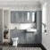 Monaco Dove Grey Combination Vanity Basin and Hudson Toilet with Wooden Seat 1500mm