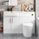 Harper Gloss White Combination Vanity Basin and Boston Toilet 1200mm - Black Accents - Left Handed
