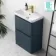 Corsica Inky Blue Slimline Basin Drawer Vanity 600mm