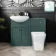 Capri Mystic Green Combination Vanity Basin and Houston Toilet 1050mm - Chrome Handles