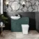 Capri Mystic Green Combination Vanity Basin and Houston Toilet 1050mm - Chrome Handles