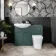 Capri Mystic Green Combination Vanity Basin and Houston Toilet 1150mm - Chrome Handles