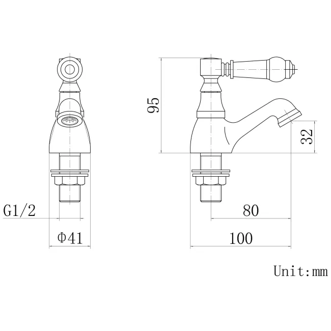 Cherwell Traditional Chrome Hot & Cold Basin Taps