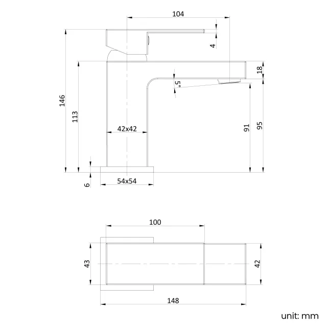 Tamar Chrome Basin Mixer Tap