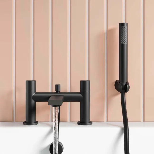 Tyne Matt Black Bath Filler & Handheld Shower