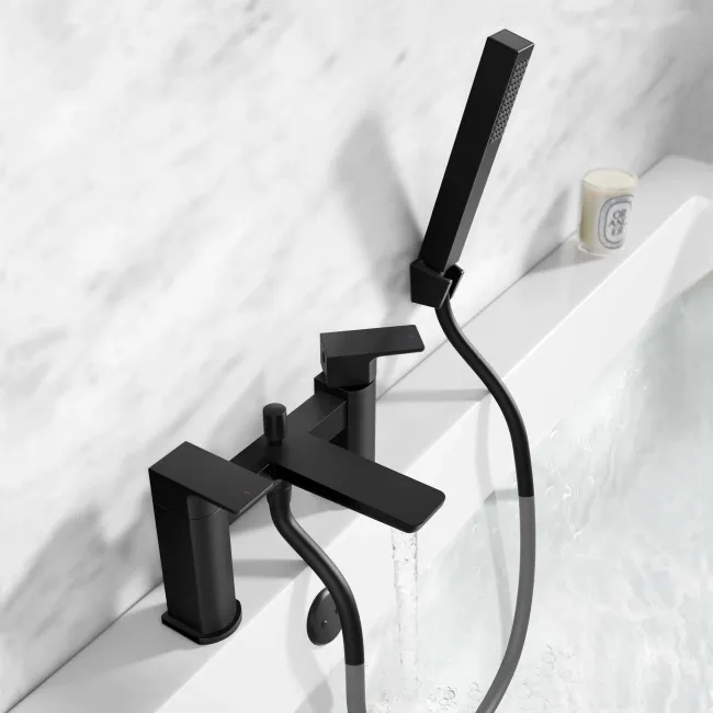 Ribble Matt Black Bath Filler & Handheld Shower