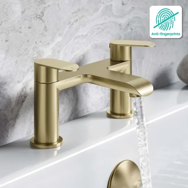 Tay Brushed Brass Bath Filler