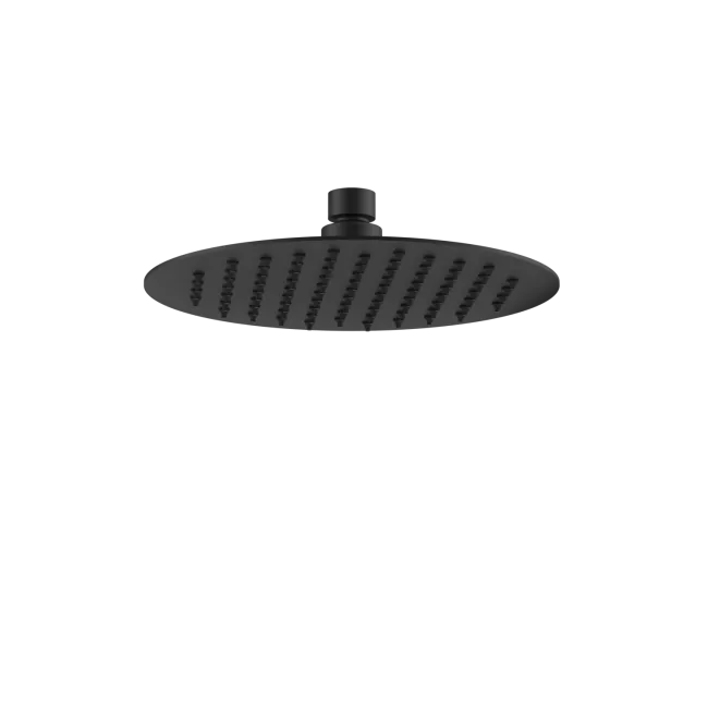 200mm Matt Black Round Stainless Steel Slim Shower Head