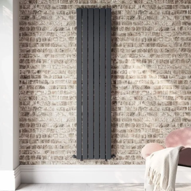 Faro Anthracite Single Flat Panel Vertical Radiator 1800x420mm