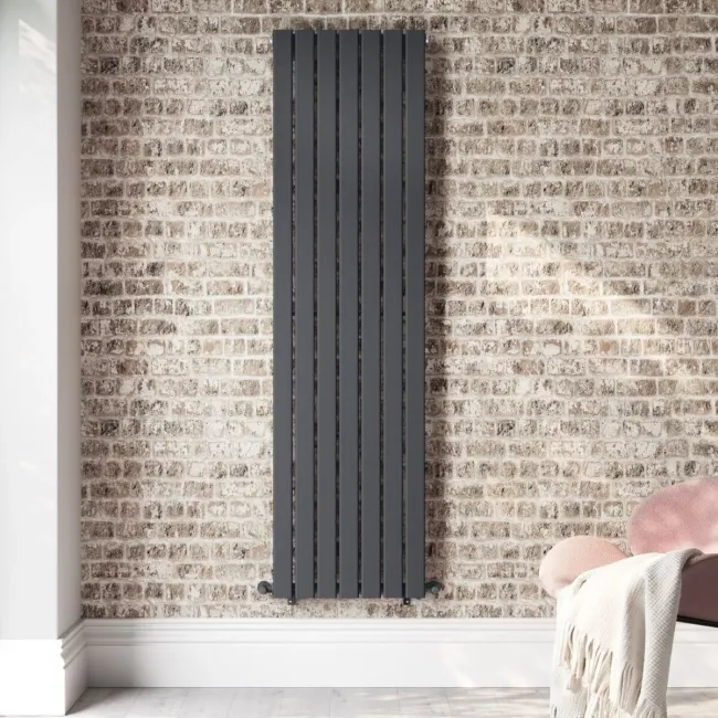 Faro Anthracite Single Flat Panel Vertical Radiator 1800x490mm