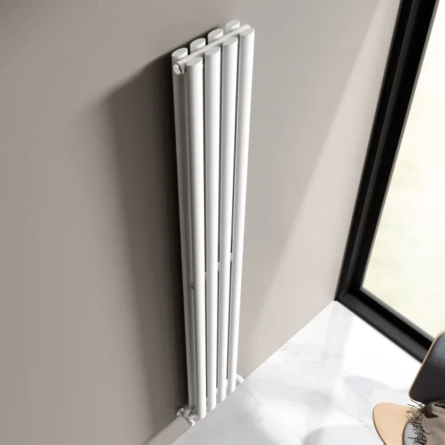 Marbella White Double Oval Panel Radiator 1800x240mm