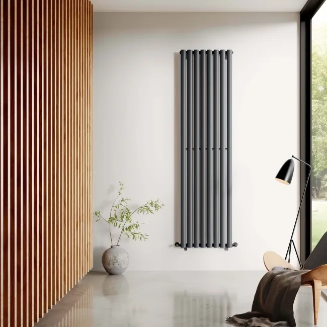 Marbella Anthracite Double Oval Panel Radiator 1800x480mm