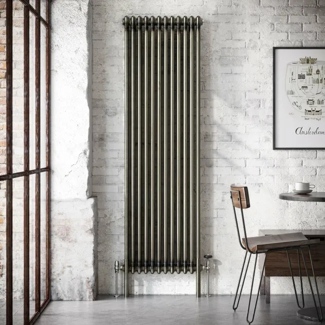Athens Raw Metal Triple Column Vertical Traditional Radiator 1800x560mm
