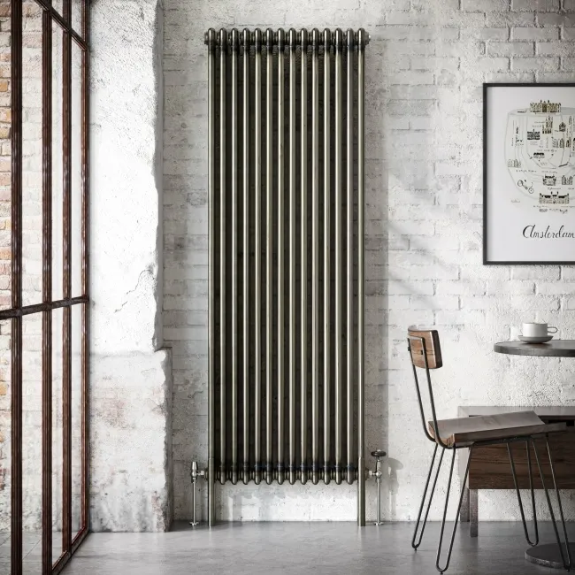 Athens Raw Metal Triple Column Vertical Traditional Radiator 1800x650mm