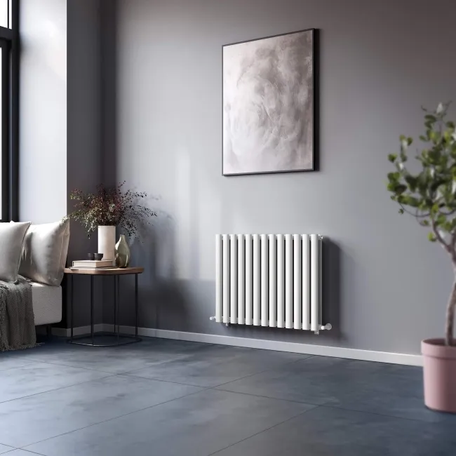 Marbella White Double Oval Panel Radiator 600x780mm