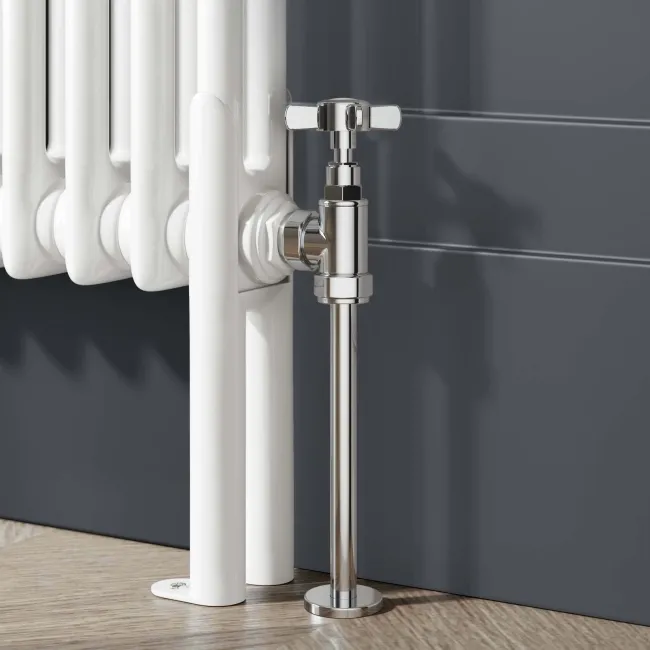 Athens White Double Column Horizontal Traditional Radiator 600x605mm