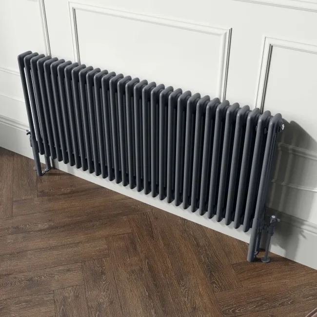 Athens Anthracite Triple Column Horizontal Traditional Radiator 600x1415mm