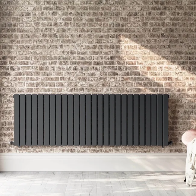 Faro Anthracite Single Flat Panel Horizontal Radiator 600x1820mm