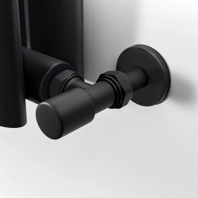 Marbella Matt Black Double Oval Panel Radiator 600x1620mm