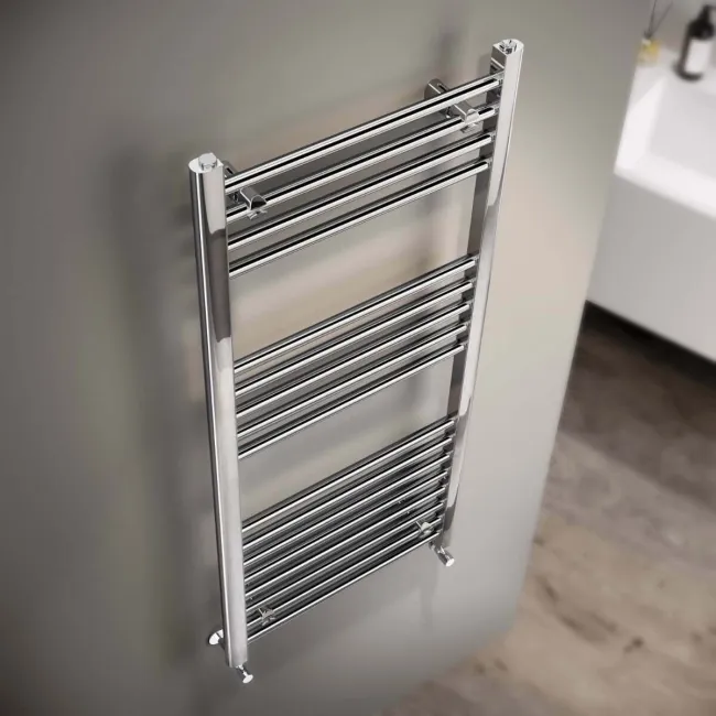 Barcelona Chrome Straight Heated Towel Rail 1200x500mm