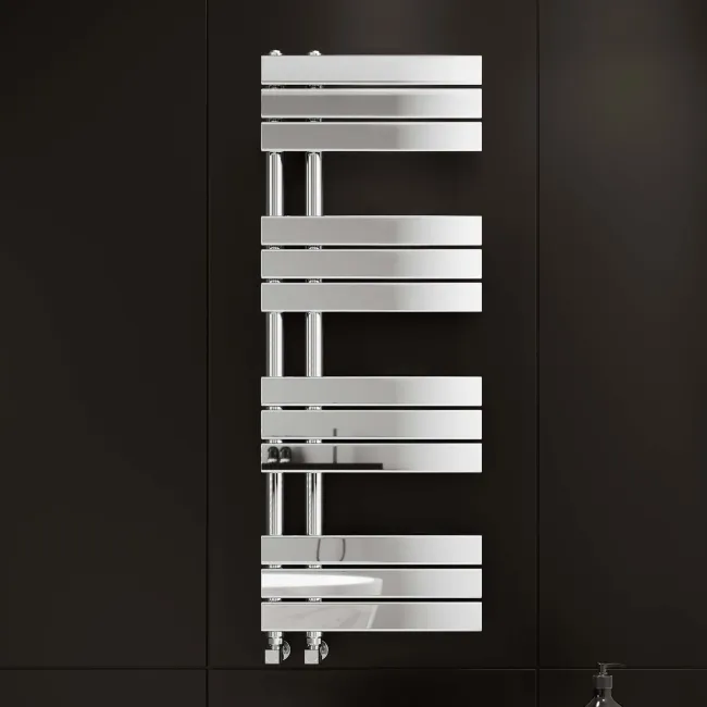 Seville Chrome Designer Flat Panel Heated Towel Rail 1200x450mm