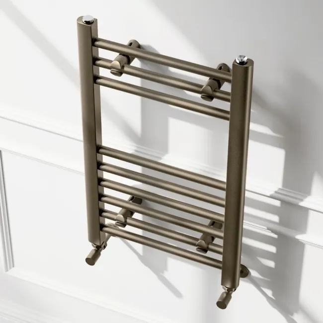 Barcelona Antique Gold Straight Heated Towel Rail 650x400mm