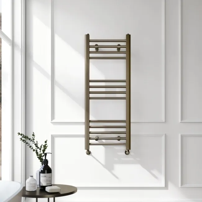 Barcelona Antique Gold Straight Heated Towel Rail 1000x400mm