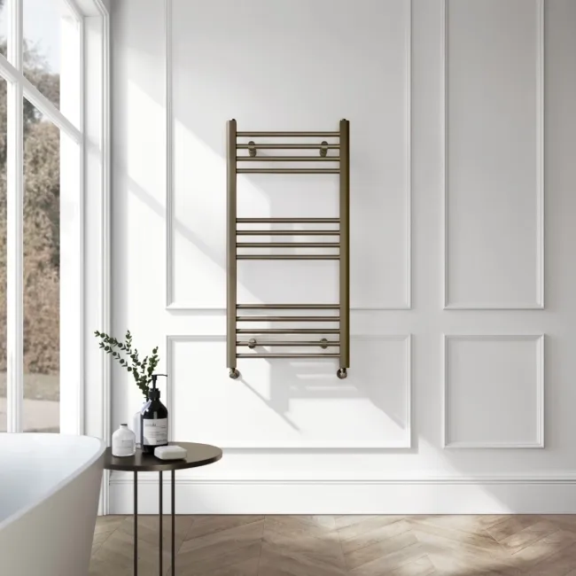 Barcelona Antique Gold Straight Heated Towel Rail 1000x500mm