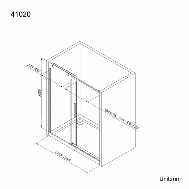 Stockholm Easy Clean 8mm Frameless Sliding Shower Door 1200mm