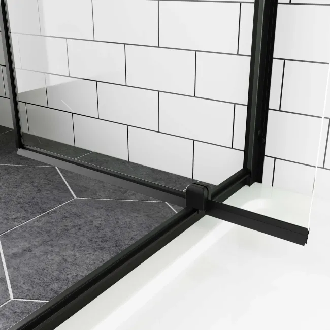 London Matt Black 6mm Pivot Shower Door 760mm