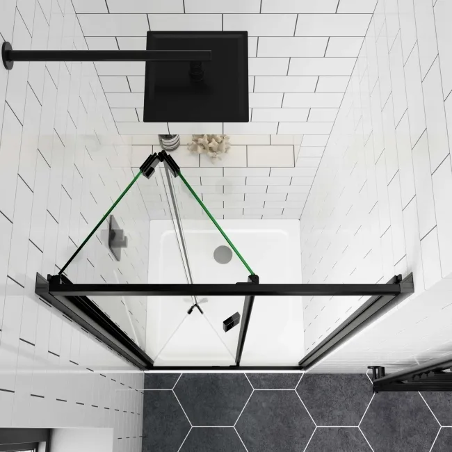 London Matt Black 6mm Bifold Shower Door 700mm