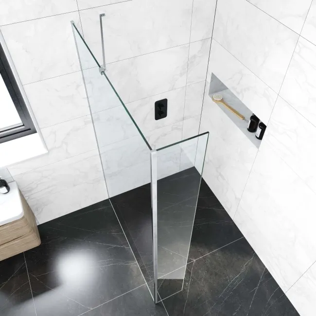 Copenhagen Easy Clean 8mm Wet Room Shower Glass Return Panel 250mm