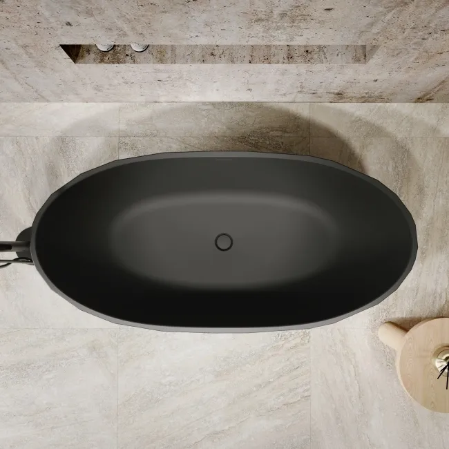 Ealing 1700mm Matt Black Freestanding Bath