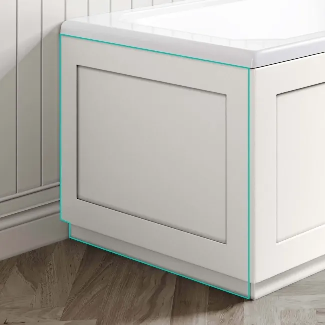 Traditional Cotton White Wooden Bath End Panel 680mm
