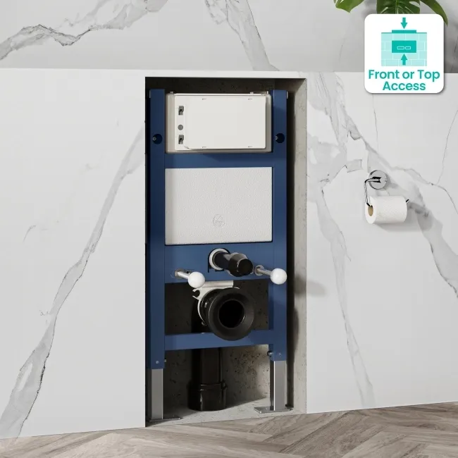 Idaho Pneumatic Compact Top & Front Wall Hung Toilet Frame and Concealed Cistern - Excludes Flush Plate
