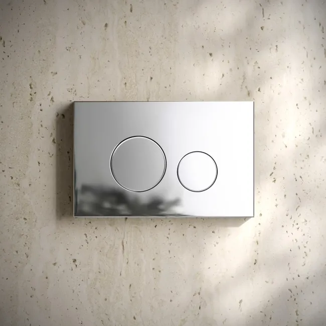 Idaho Chrome Round Button Flush Plate