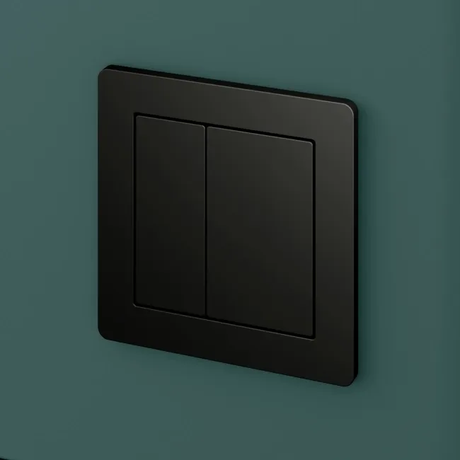 Detroit Matt Black Square Push Button for Cable Operated Concealed Cistern