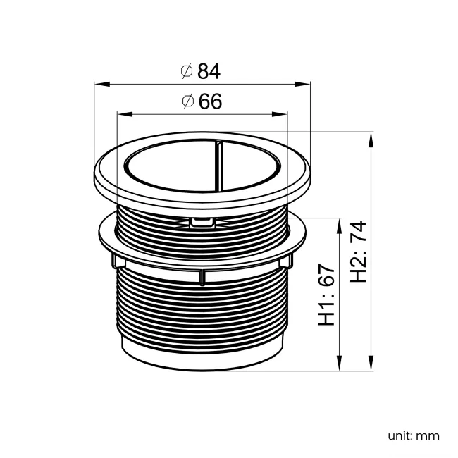 Arizona Chrome Pneumatic Concealed Cistern Push Button