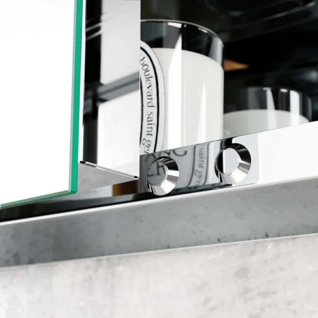 Emielia Battery Operated Illuminated LED Mirror Cabinet 600x600mm