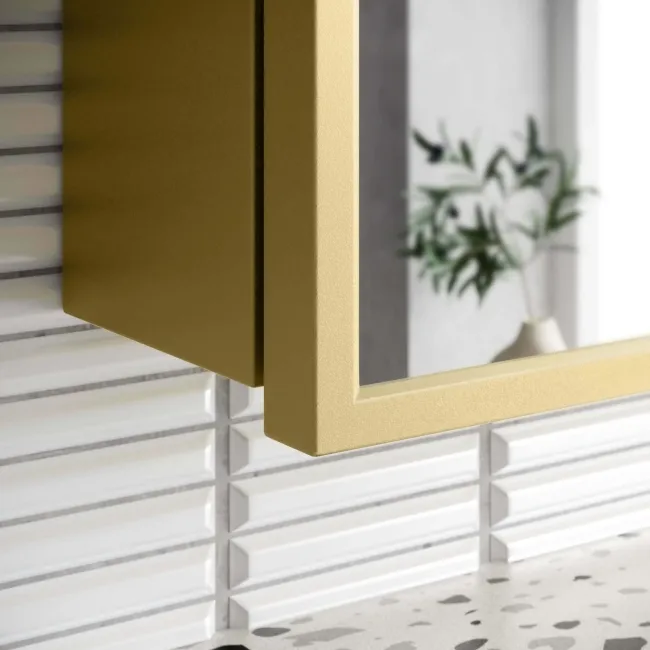 Mia Matt Brass Mirror Cabinet 710x500mm