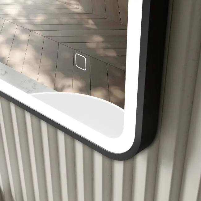 Mila Black Framed Illuminated LED Mirror 600x1200mm