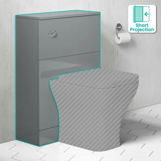 Austin Stone Grey Slimline Back To Wall Toilet Unit 500mm