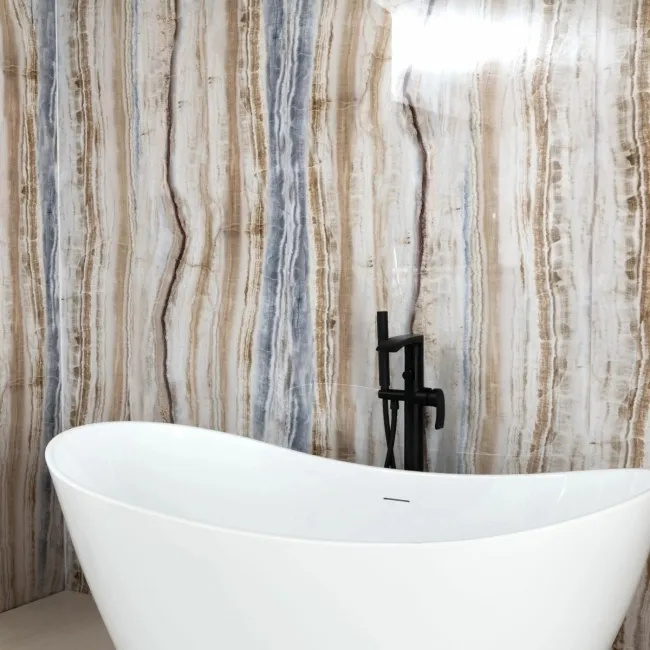 Trepanel Aqua Luxe® Onyx Multicolour Marble Effect Embossed Gloss SPC XXL Wall Panel