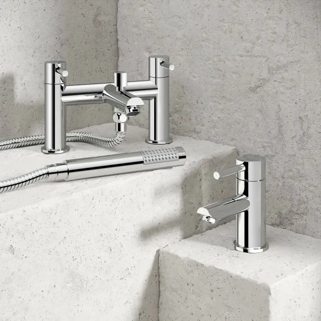 Trent Chrome Basin & Shower Bath Mixer Tap Set