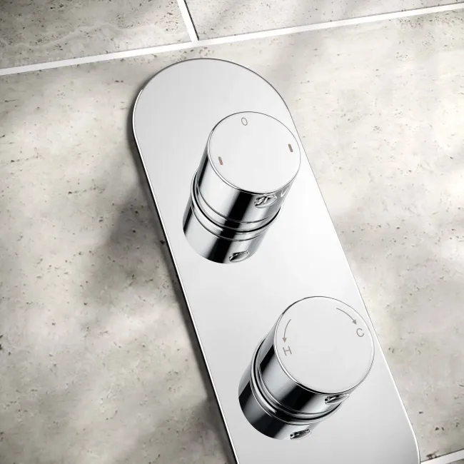 Ballina Premium Chrome Round Thermostatic Shower Set - 200mm Head & Slider Hand Shower