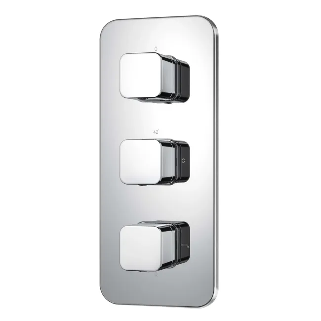 Galway Premium Chrome Square Thermostatic Set - 300mm Head, Hand Shower & Body Jets