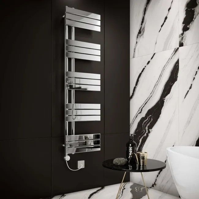 Seville Electric Chrome Designer Flat Panel Heated Towel Rail 1600x450mm